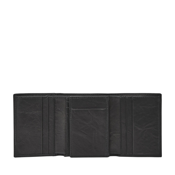 FOSSIL NEEL EXTRA CAPACITY TRIFOLD WALLET - BLACK