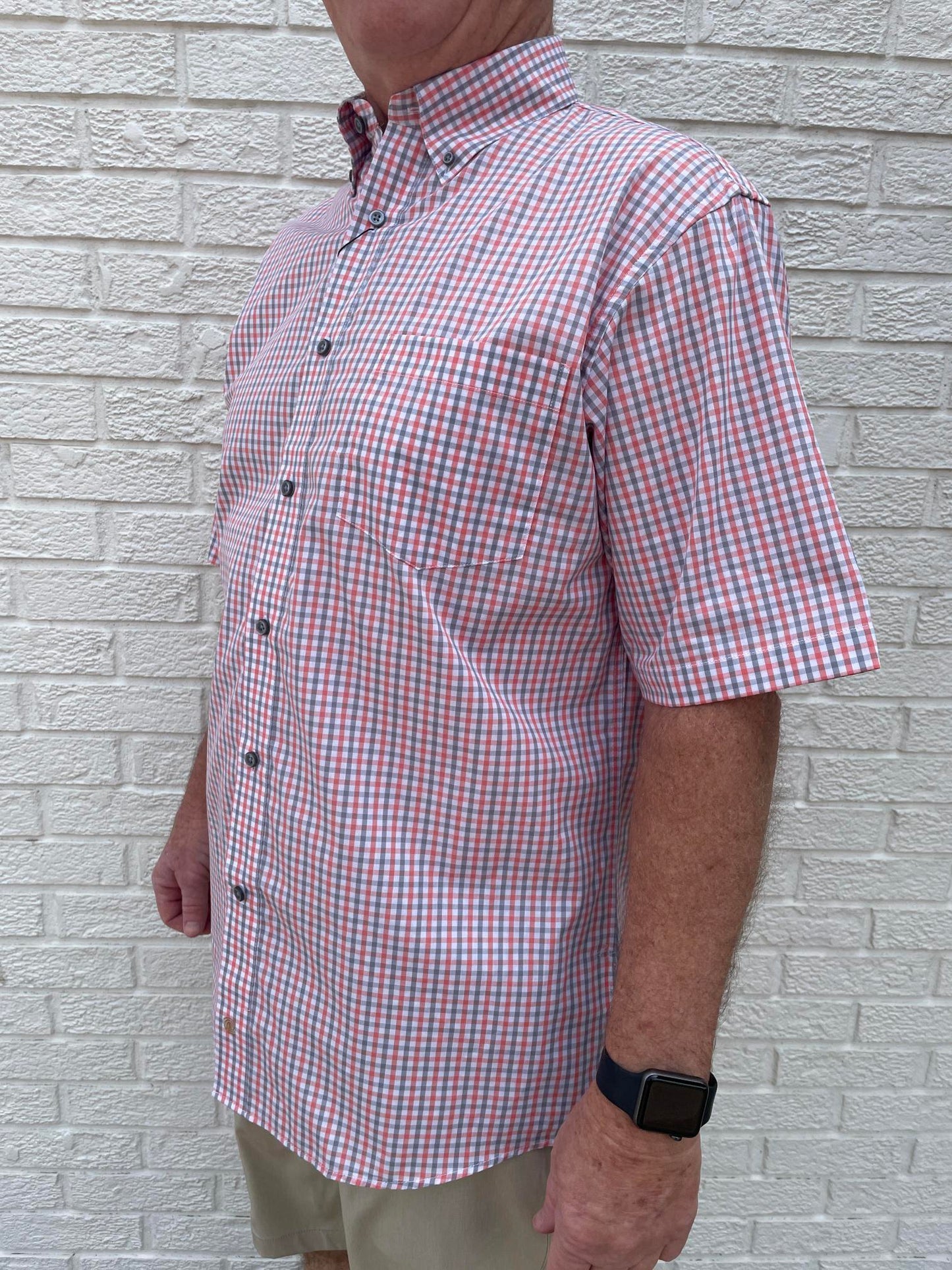 F/X FUSION MILES BUTTON DOWN - CORAL/GREY