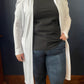 PUFF SLEEVE DUSTER CARDIGAN - WHITE