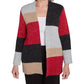 COLORBLOCK CARDIGAN SWEATER - RED/BLACK/GREY