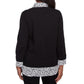 HEART TRIM 2-IN-1 SWEATER - BLACK/WHITE