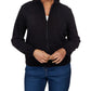 ZIP FRONT CHENILLE CARDIGAN - BLACK