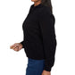 ZIP FRONT CHENILLE CARDIGAN - BLACK