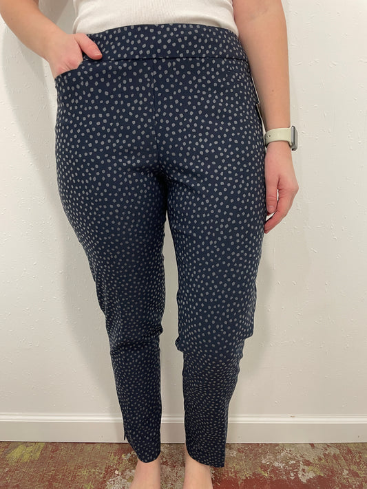 ABSTRACT POLKA DOT ANKLE PANT - MIDNIGHT