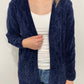 VELVETEEN OPEN KNIT CARDIGAN