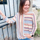 WHICH WAY STRIPED TOP - BLUE/ORANGE MULTI