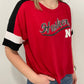 NEBRASKA DIAMOND CROPPED TEE - RED/BLACK/WHITE