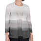 OMBRE TWO IN ONE STRIPED SWEATER - SILVER