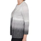 OMBRE TWO IN ONE STRIPED SWEATER - SILVER