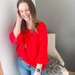 SOLID HEART TEXTURED TOP - RED