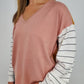 TRIBAL MIXED PRINT SWEATER - MARIGOLD/BLUSH