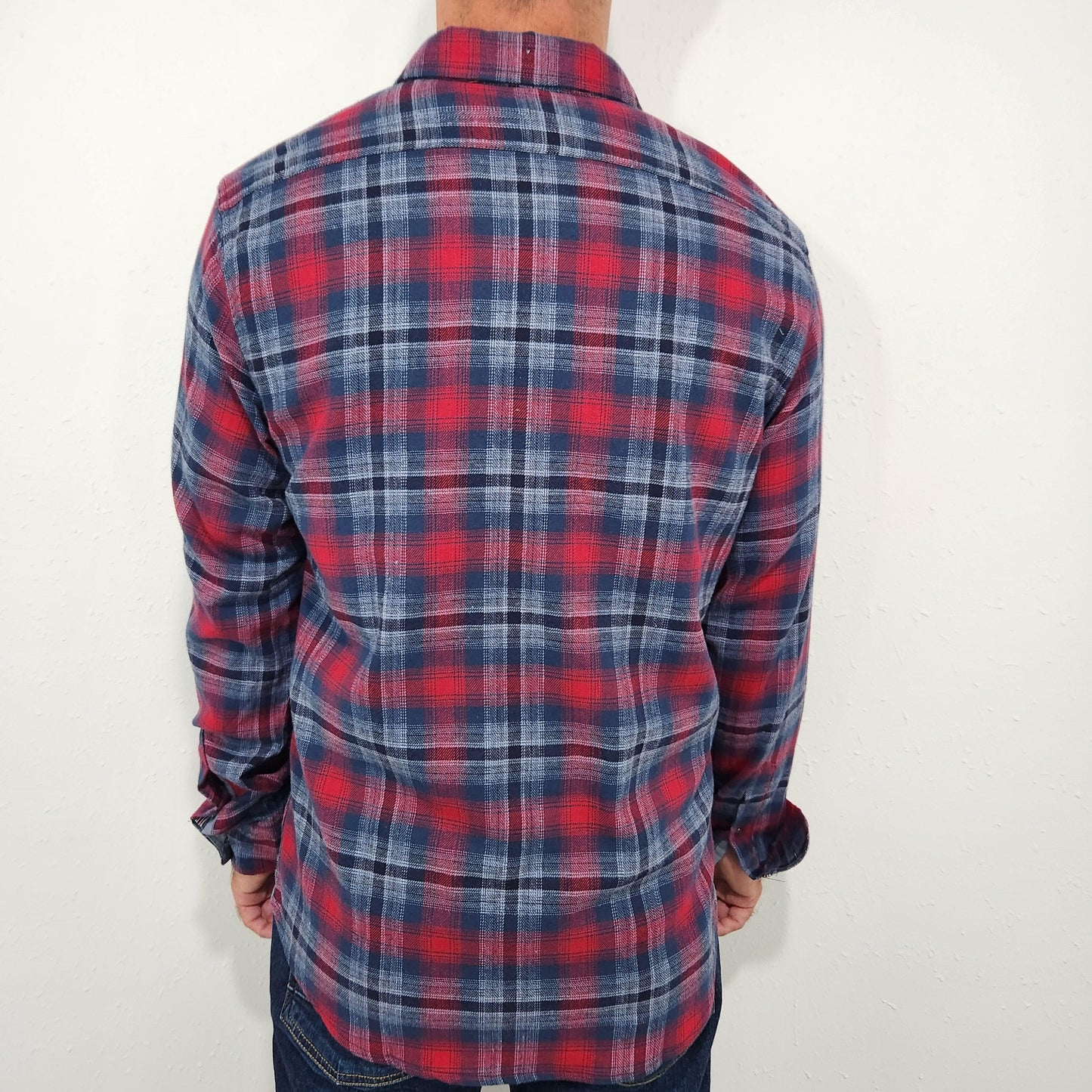 FLAG & ANTHEM PENTON FLANNEL BUTTON DOWN - NAVY/RED