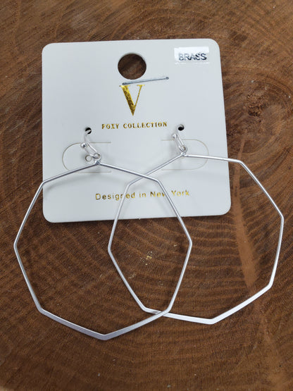 V OCTAGON DROP EARRING