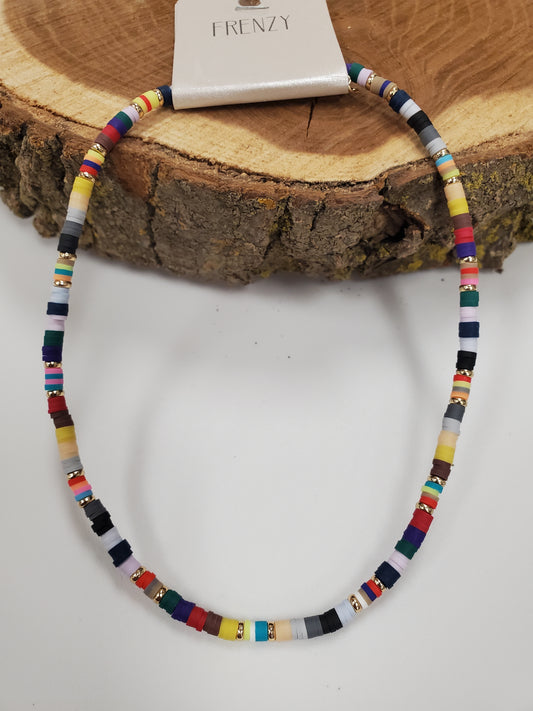 FRENZY MULTI COLOR BEADED NECKLACE