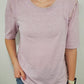 SWEET SERENITY CONTRAST STITCH TOP - LAVENDER