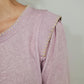 SWEET SERENITY CONTRAST STITCH TOP - LAVENDER