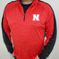 NEBRASKA LANGMORE 1/4 ZIP WINDSHIRT - RED/BLACK