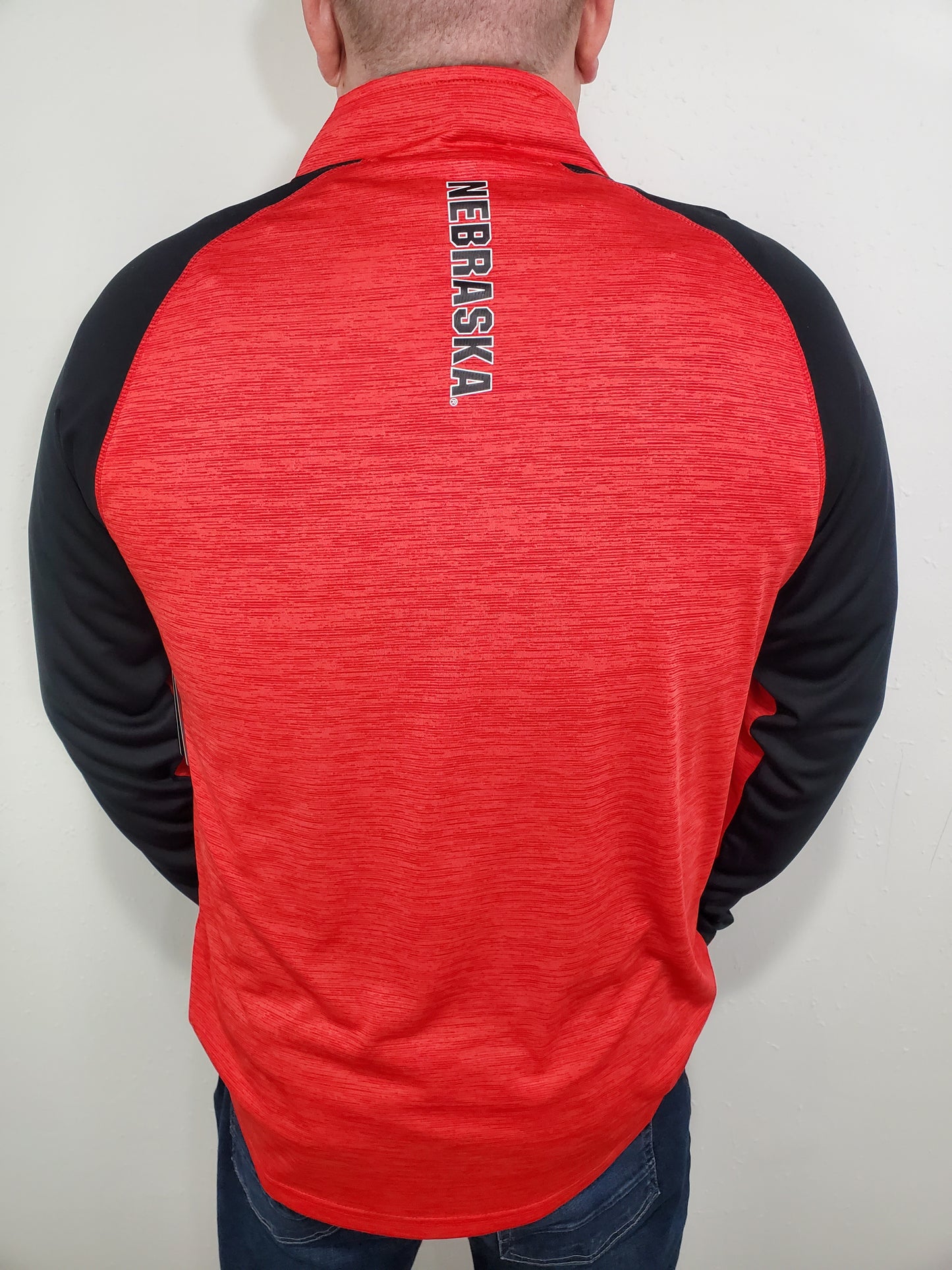 NEBRASKA LANGMORE 1/4 ZIP WINDSHIRT - RED/BLACK