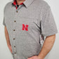 NEBRASKA BUDDY BUTTON DOWN SHIRT - HEATHER GREY