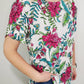 ISLE OF PALMS FLORAL TOP - WHITE PINK MULTI