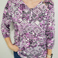 NINA GEOMETRIC TOP - VIOLET/BLACK/WHITE