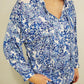 BLOOMING BRIGHT FLORAL TOP - WHITE/BLUE