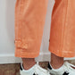 CHARLIE B CROPPED PULL ON TWILL PANTS - TANGERINE