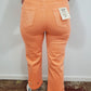 CHARLIE B CROPPED PULL ON TWILL PANTS - TANGERINE