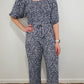 COASTAL VIBES SMOCKED JUMPSUIT - OCEAN BLUE MULTI