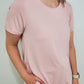 ERIN PLEAT BACK TEE - DUSTY ROSE