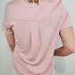 ERIN PLEAT BACK TEE - DUSTY ROSE