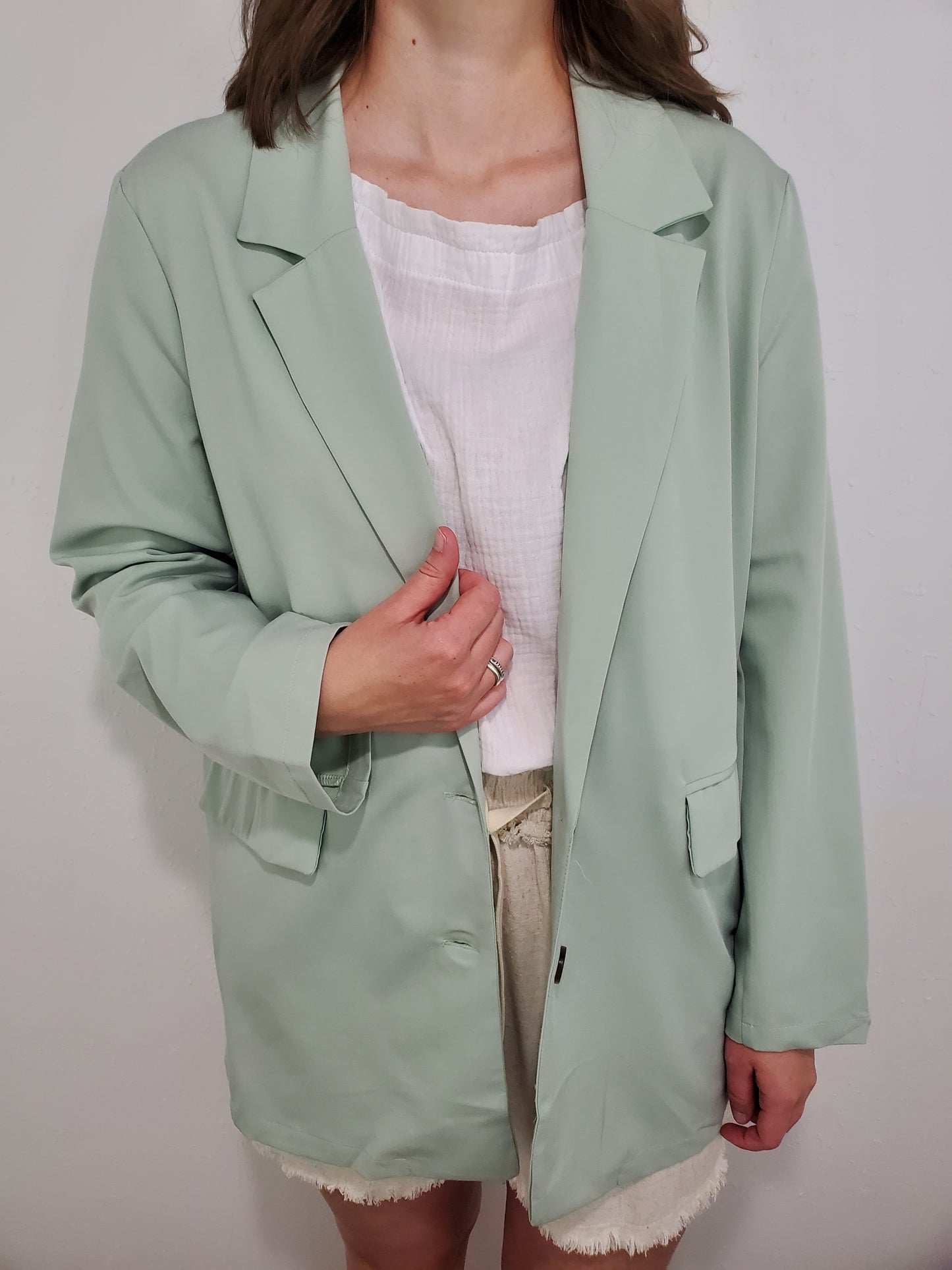 ESTELLE RELAXED BLAZER - MIST GREEN