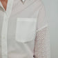 SEYMOUR EYELET SLEEVE BLOUSE - WHITE