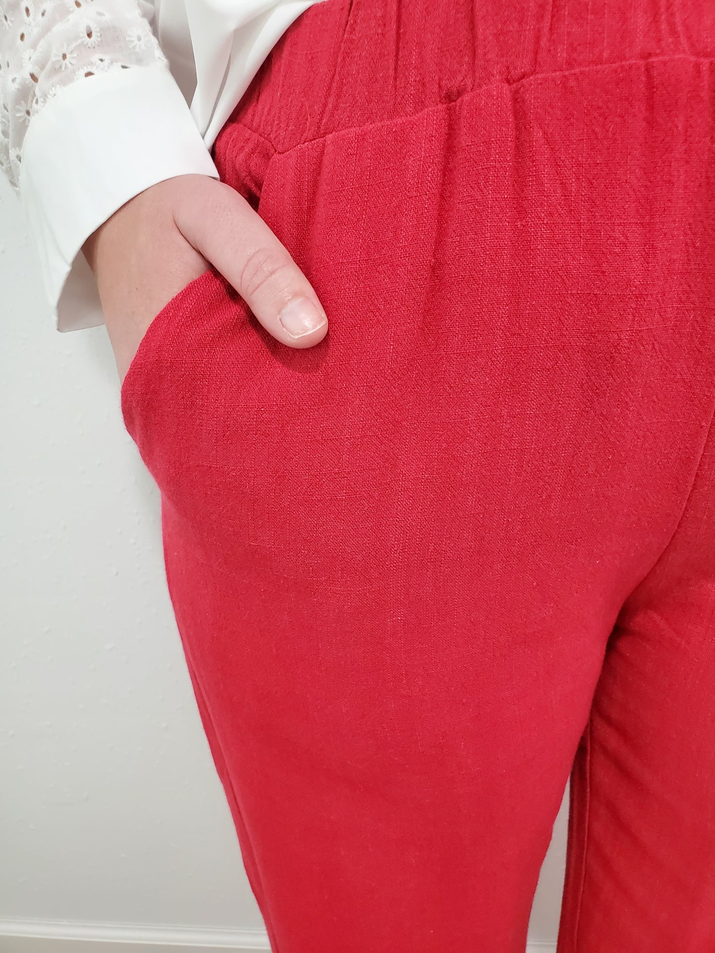 RAVEN WIDE LEG PANT - RED