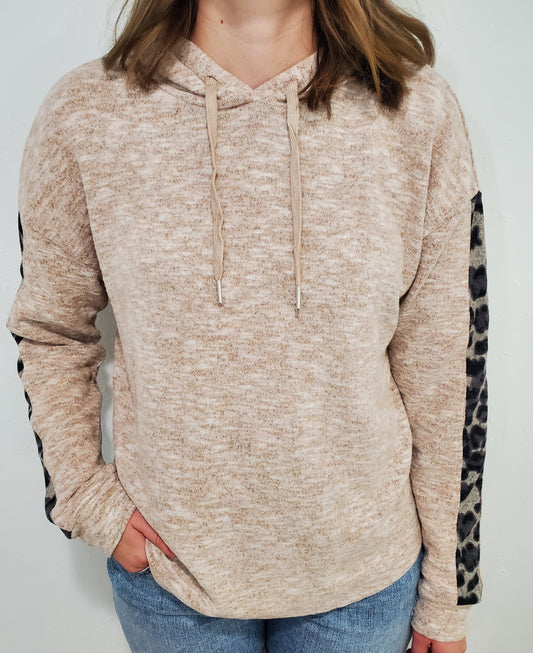 ANIMAL PRINT HOODIE - MAUVE