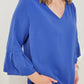 GOT THE BLUES V NECK TOP - DEEP ROYAL