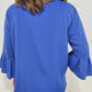 GOT THE BLUES V NECK TOP - DEEP ROYAL