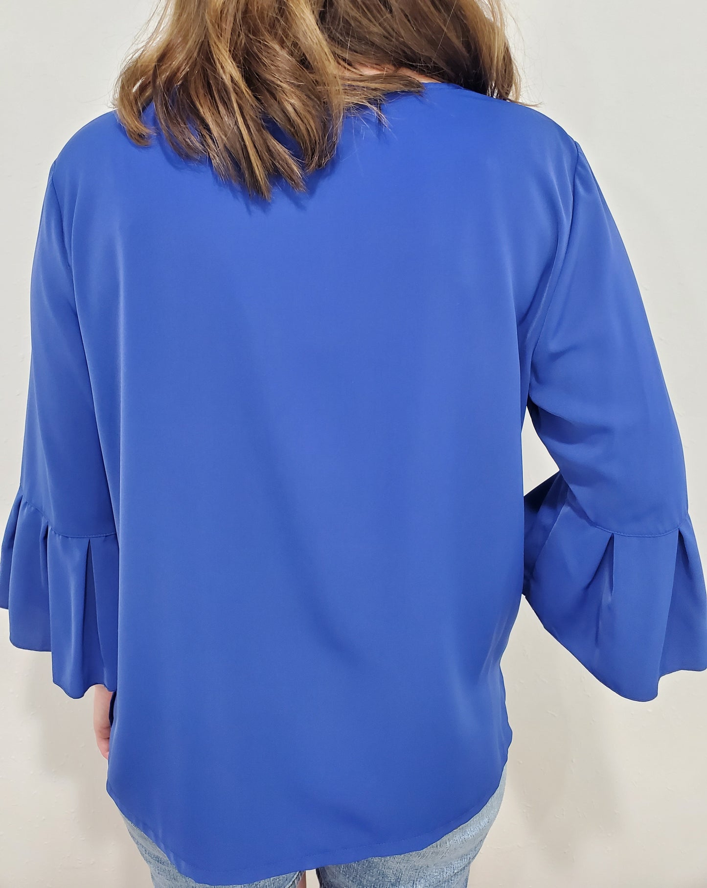 GOT THE BLUES V NECK TOP - DEEP ROYAL