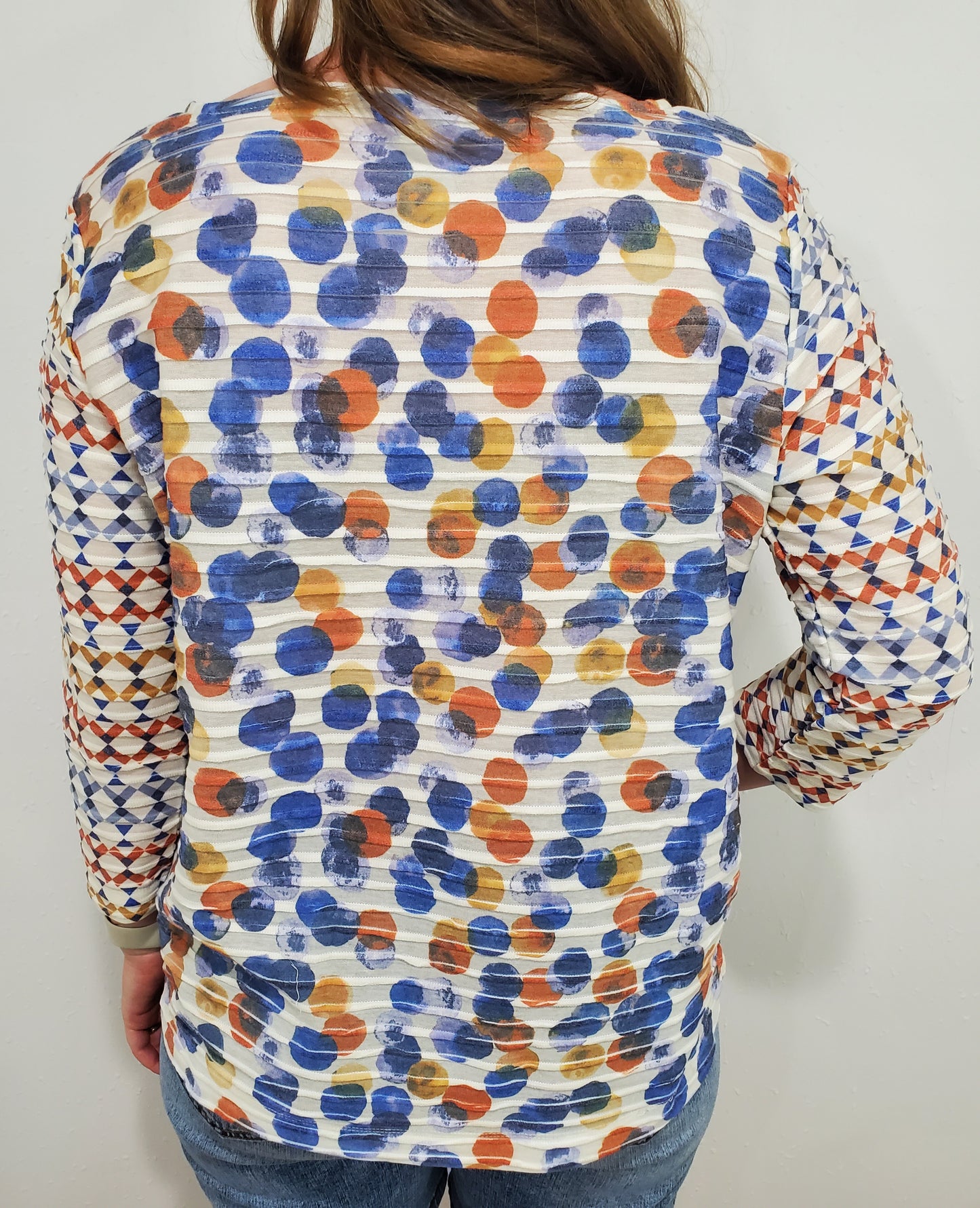 TEXTURED 2 POCKET TOP - BLUE MULTI