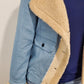 FAUX FUR TRIM JACKET - BLUE COMBO