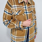 SKYLAR PLAID SHACKET - CAMEL/BLUE