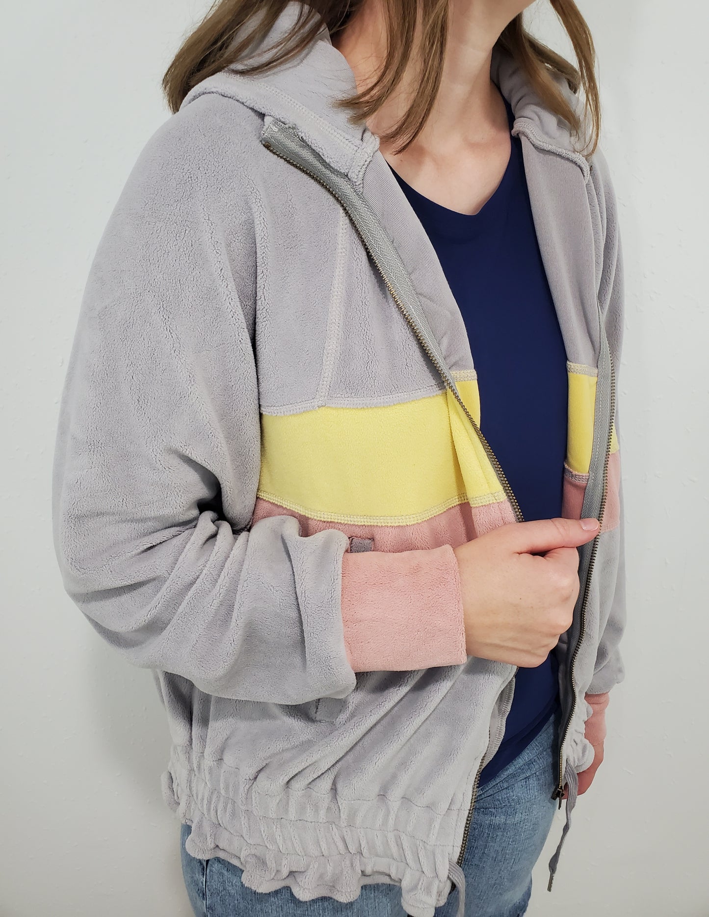 POLAR COLOR BLOCK JACKET - GREY MULTI