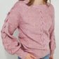 MELANGE CABLE KNIT SWEATER - MAUVE