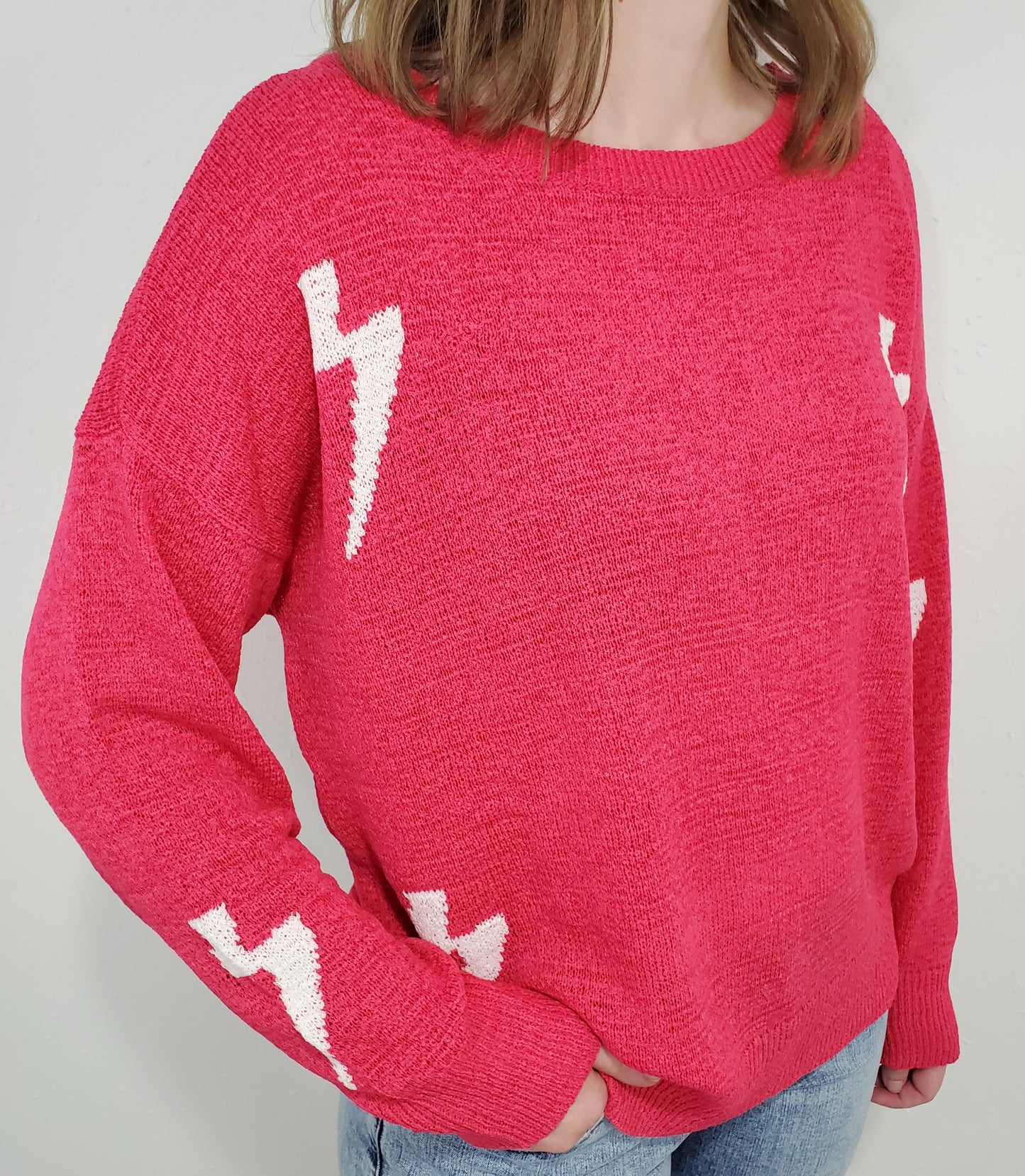 LIGHTNING STORM LIGHTWEIGHT SWEATER - MAGENTA