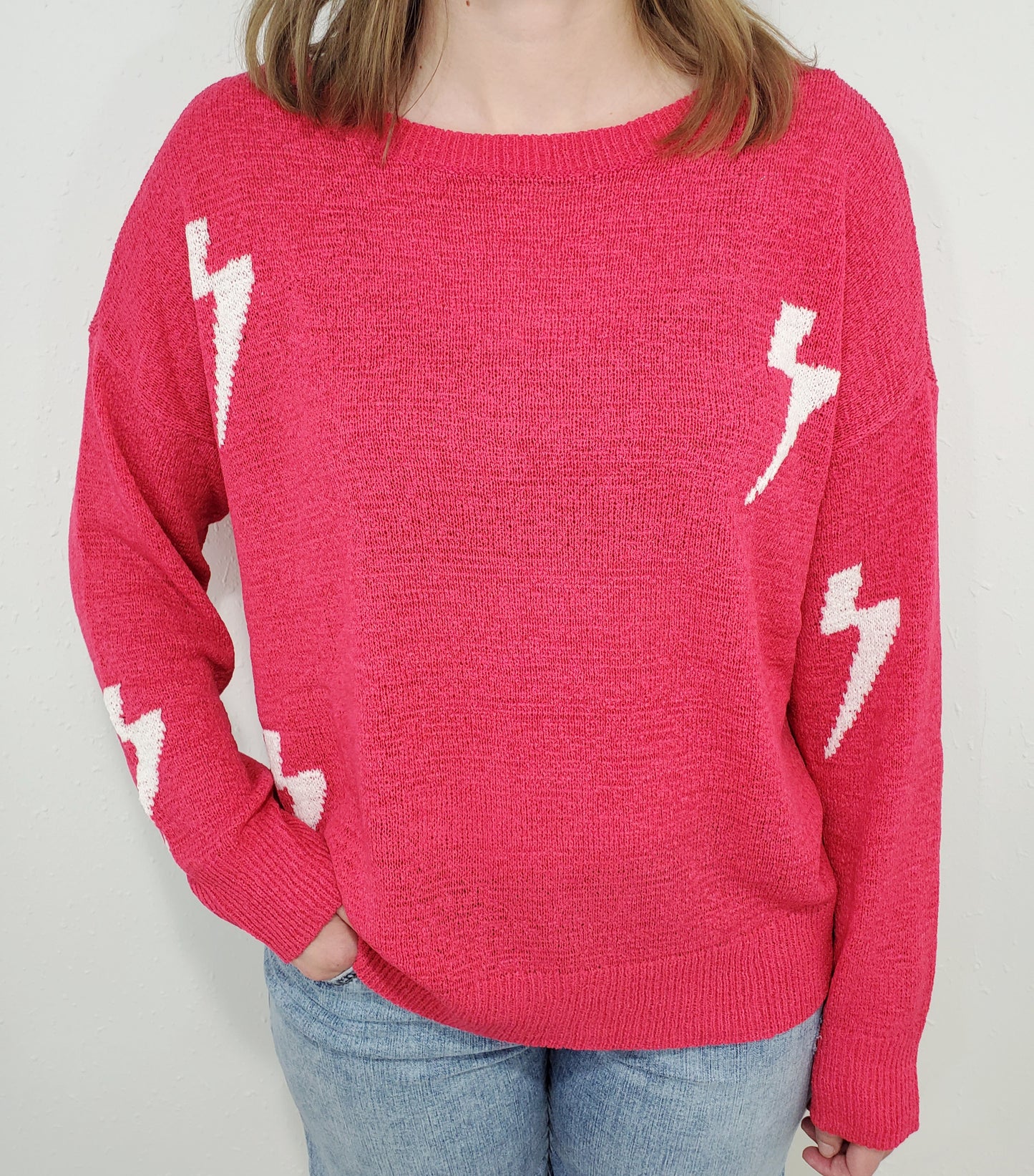 LIGHTNING STORM LIGHTWEIGHT SWEATER - MAGENTA