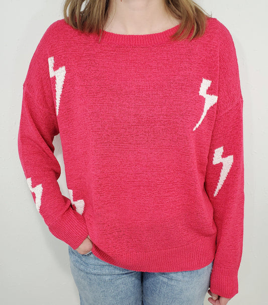 LIGHTNING STORM LIGHTWEIGHT SWEATER - MAGENTA