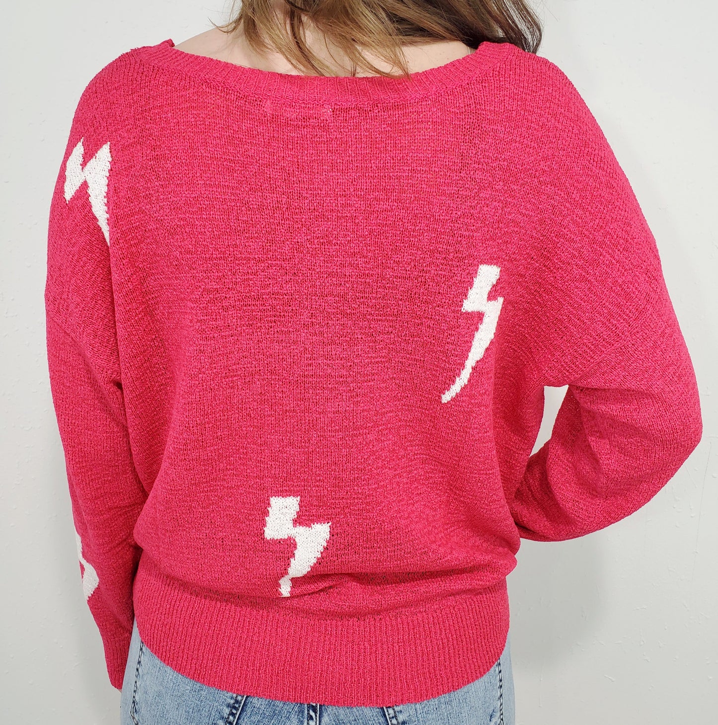 LIGHTNING STORM LIGHTWEIGHT SWEATER - MAGENTA