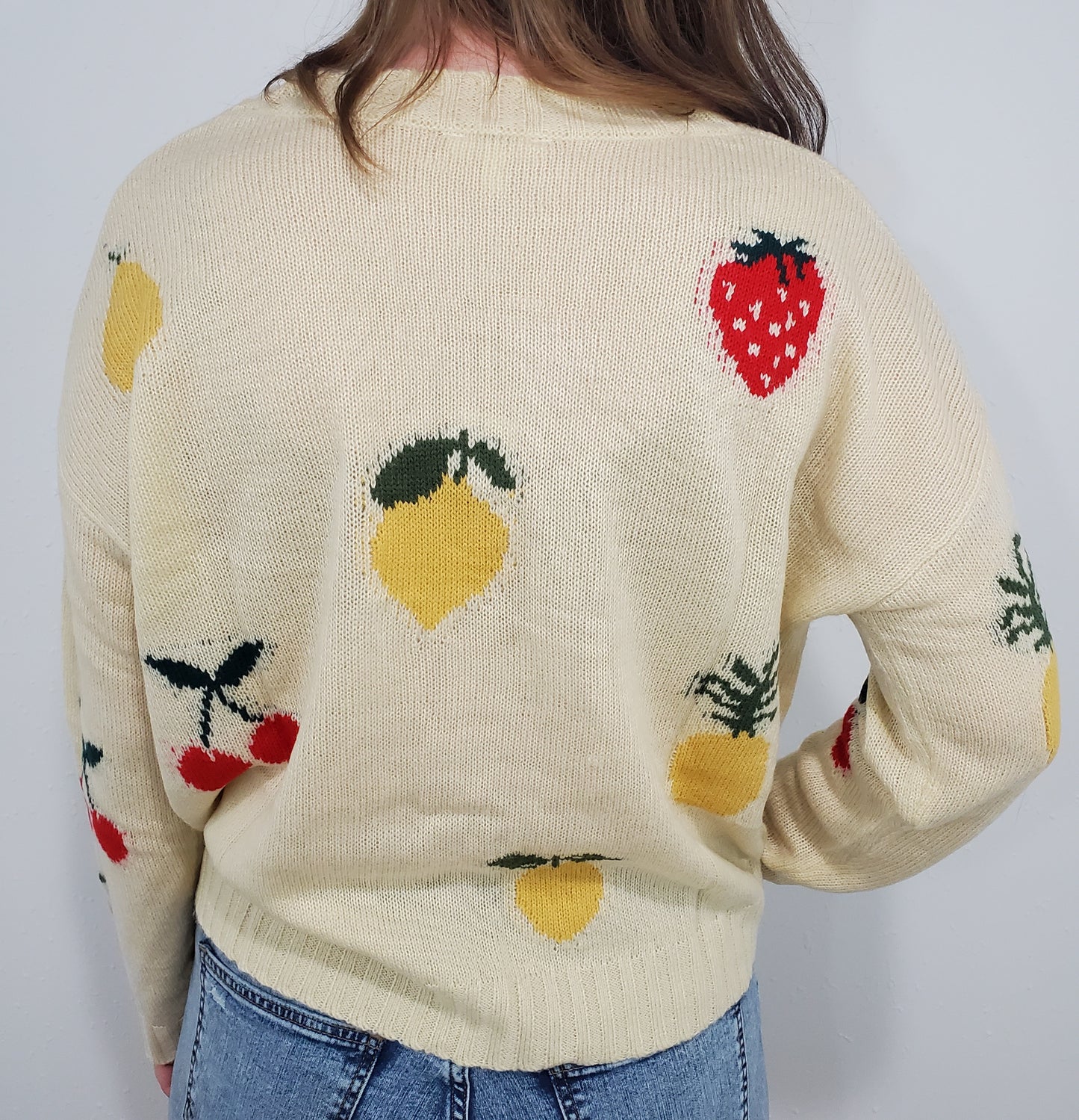 FRUIT BASKET LIGHTWEIGHT SWEATER - IVORY