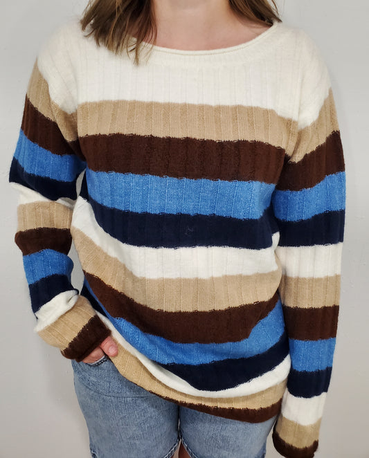 VINTAGE STRIPED SWEATER - BLUE MULTI