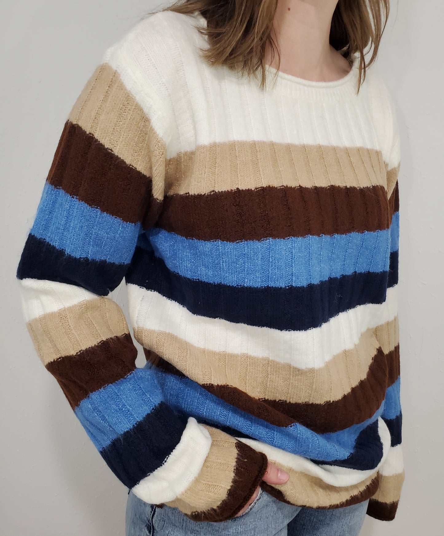 VINTAGE STRIPED SWEATER - BLUE MULTI